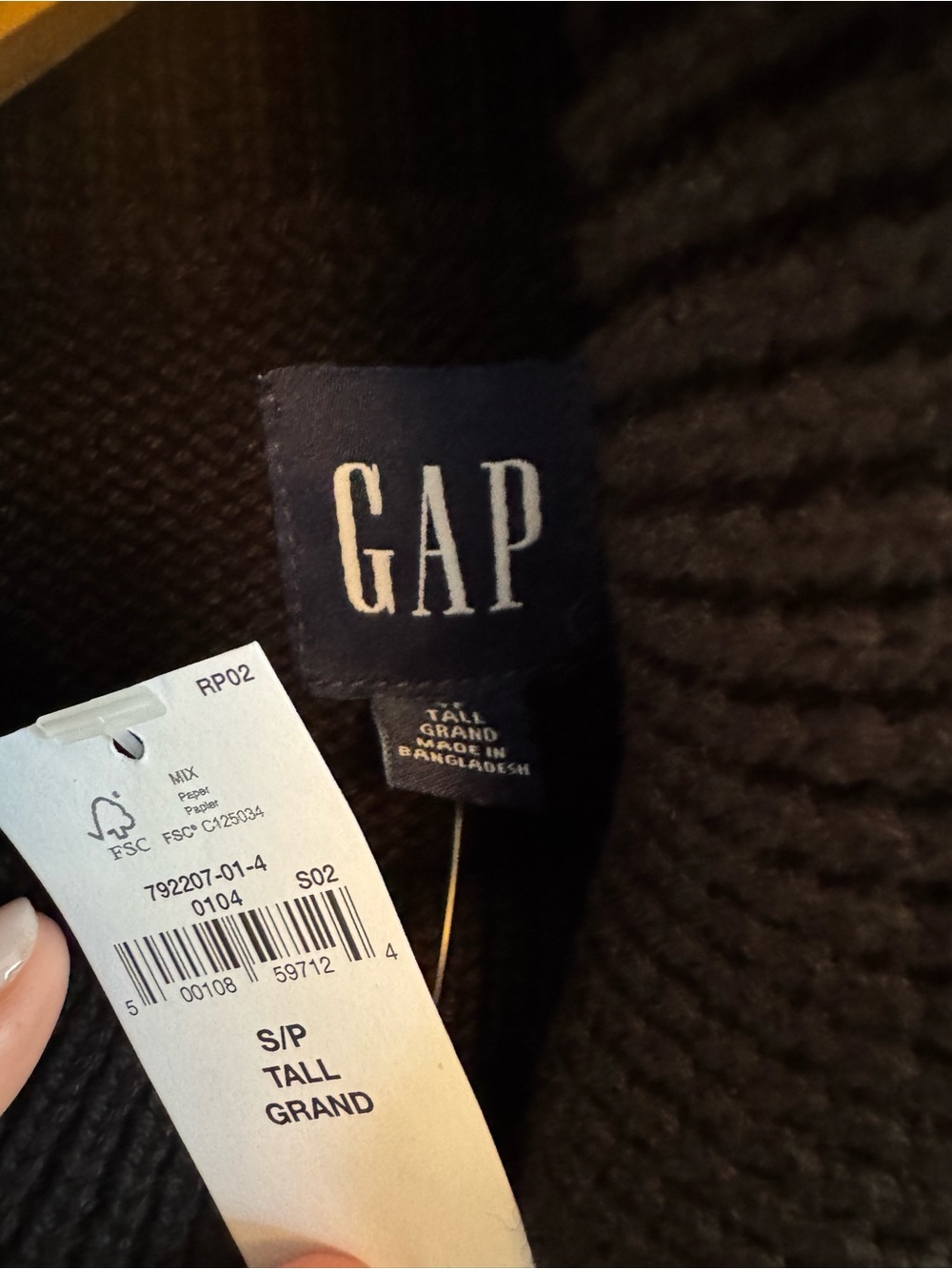 Black Gap Turtleneck Sweater Oversized - size small tall - Picture 2 of 4